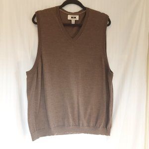 Joseph Abboud Men's Tan Merino Wool Vest | XXL